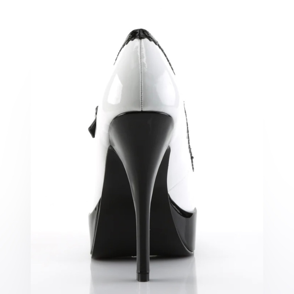 Devious Black & Whit Platform Heels (never worn) - Picture 4 of 7